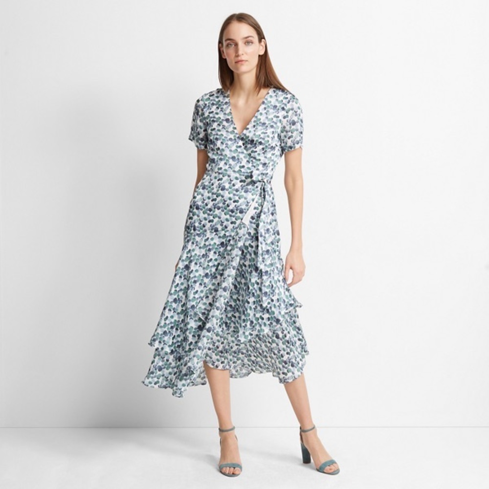 club monaco wrap dress Zaydie Asymmetrical green blue white size 2 going out Glamine Women Red Color Color_Gold Sleeveless dress Modern romance size:7 Yrs